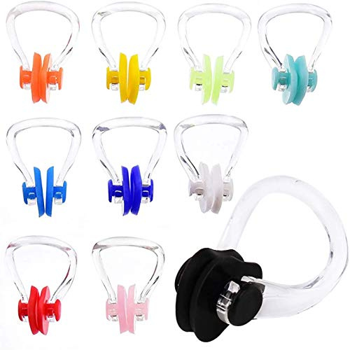 Nuoto Naso Clip,Silicone Clips da Nuoto 10 Pack Impermeabile Nuoto Tappi Protezione Tappi per Naso Nuoto Naso Clip Nuoto Naso Protettore per Adulti e Bambini