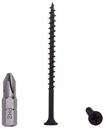 Lot de 100 vis à bois en acier carbone phosphate noir 4,2 x 70 mm Vis à bois pour cloison sèche, fixations pour panneaux d'aggloméré, tête de bugle Phillips (100, 4,2 x 70 mm)