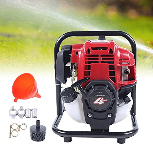 Wasserpumpe Mit Benzinmotor 4 Takt 1 Einzylinder Hochdruck GartenbewäSserung Pumpe,Einzylinder, LuftgeküHlter,Maximaler Auftrieb 30M,1.2Kw,8500R/Min