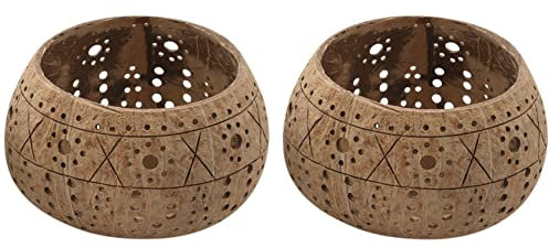 Beelooom Vela Cuenco de CáScara de, Candelabros, Candelero de CáScara de Hecho una Mano para Pilar PequeñO de Candelita, Cuenco de Almacenamiento