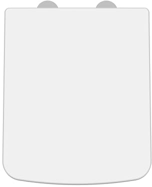 Balterley Square Toilet Seat Soft Close, Top Fix Soft Close Toilet Seat White, Square Seats for Toilets with Adjustable Hinges & Quick Release for Easy Cleaning - 358 x 435 x 53 mm (White)