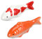 VANZACK Schwimmende Fische,2 Stück schwimmende Keramik-Koi-Fische, schwimmende Goldfische, Koi-Fische, realistische Koi-Fischstatue, Koi-Fisch-Dekoration für Feengarten, Teichbrunnen