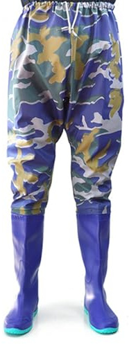 BLUEZY Wathose, Herren Damen Wasserdicht Watstiefel Atmungsaktiv Anglerhose Wasserdicht Mit Stiefel Leichte Regenstiefel Fischer Teichhose Watthosen Für Baustellen, Angeln, Bauernhöfe B,39