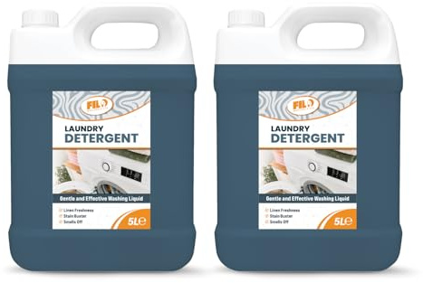 FILO Laundry Detergent Liquid 2x 5L | Eco-friendly Washing Detergent| Concentrated Formula with Fresh Linen Fragrance Washing Liquid | Premium and Gentle on Fabrics, 128 Washes.