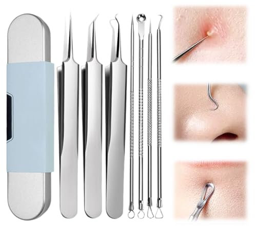 Mitesser Nase Entfernen, 2025 Neuest Mitesserentferner-Set, Hochwertiger Pickel Ausdrücken Werkzeug, Mitesserentferner Pinzette mit Box, zum Entfernen von Pickeln, Blackheads & Co