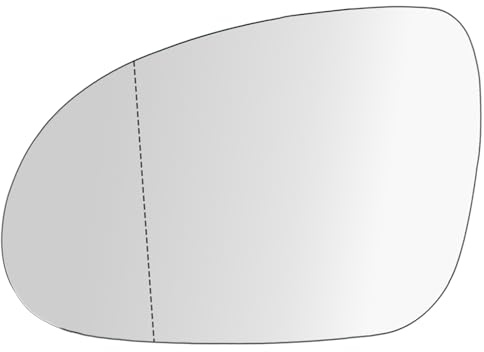 Suysion Cristal de Espejo Reemplazar Izquierdo para VW Golf MK5 2003-2008 Jetta 5 2005-2010 y Passat B6 2007-2011 Cristal de Retrovisor Calefactable Espejo Retrovisor Ajustable Adecuado