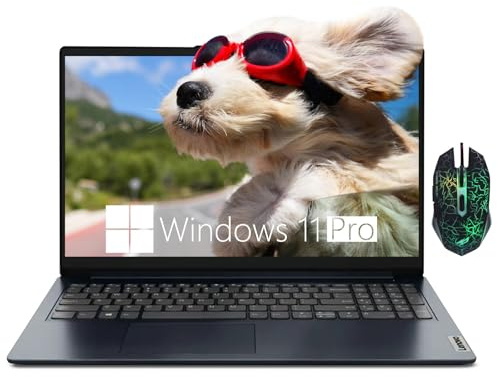 Lenovo Ideapad 1i Laptop, 15.6 HD Student Laptops Computer, Intel Celeron N4500, 4GB RAM, 128GB eMMC, Wi-Fi 6, Windows 11 Pro, Copilot AI, Abyss Blue