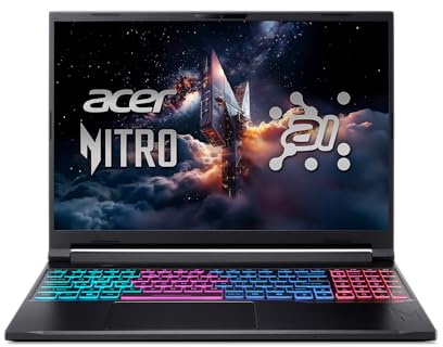 acer Nitro V 16S AI Copilot+ PC Gaming Laptop | AMD Ryzen AI 7 350 Processor | NVIDIA GeForce RTX 5060 Laptop GPU | 16 WUXGA IPS 180Hz Display | 16GB DDR5 | 1TB Gen 4 SSD | Wi-Fi 6E | ANV16S-61-R9TR