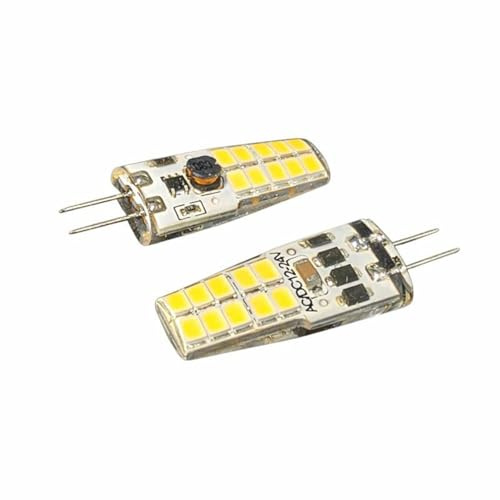 2 Pezzi Lampadina LED G4 12V 24V DC, 3W 300LM, Bianco Neutro 4000K, 20 SMD 2835, Illuminazione a 360°, Forma Cilindrica in Silicone, Ultra Compatta 28×13×9mm, per Camper, Barche, Faretti e Mobili