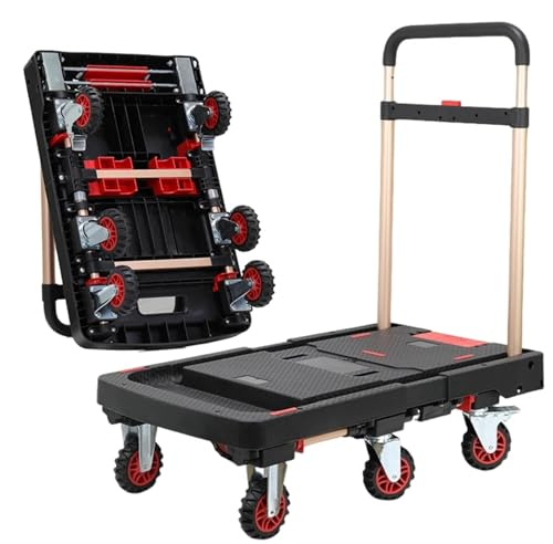 Chariot à main pliable robuste – Capacité de 175 kg Chariot portable avec roues pour shopping, atelier, camping, outils et transport automobile – Diable pliable polyvalent.