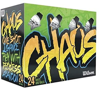 Wilson Staff Herren Golfbälle, 24er Pack, Anfänger, 80er Kompression, Chaos, weiß, WGWR67000