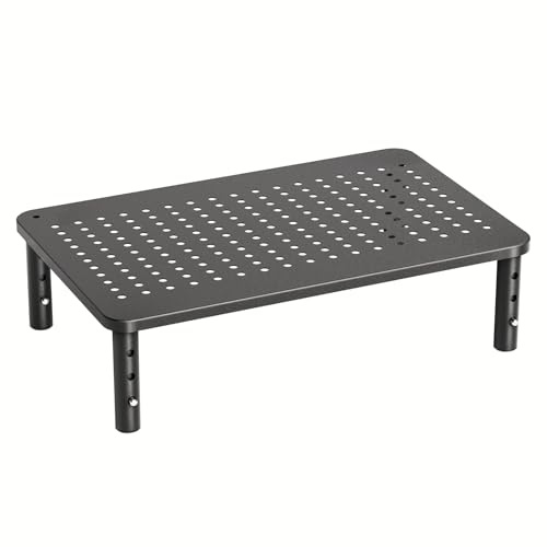 HUANUO Monitor Stand, Monitor Stand Riser 3 Height Adjustable, Monitor Riser with Airflow Vents, Laptop Stand for Desk, Laptop Riser, Desk Organizer for Monitor, 15.6 Laptop, PC, Printer