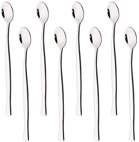 Lesbin 8-Pieces ce Cream Spoons, Stainless Steel Long Handle Spoon