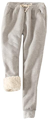 FACDIBY Dambyxor i fleece med sherpafoder för vinter, varma och sportiga joggingbyxor, XL