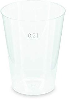 FALAMBI 1-PACK Mehrwegbecher Trinkbecher Partybecher Pfandbecher unzerbrechlich transparent PP Eichstrich 0,2 l Ø 6,8 cm, 120 Stück