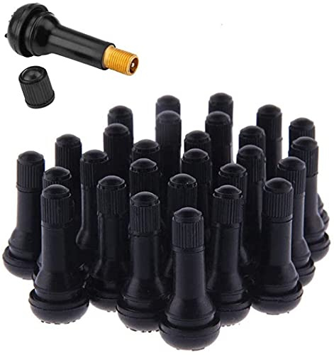 30 pièces Tige de Valve de Pneu,Valves de Voiture en Caoutchouc ,Voiture Pneu Tubeless Valve Bouchon pour Pneu .(Noir)(TR413) Capuchon de Valve
