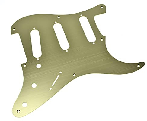 KAISH 8 Hole Metal Aluminum Anodized Vintage Style ST/Strat SSS Pickguard Guitar Pick Guard Scratch Plate for USA/Mexico Stratocaster/Strat Gold