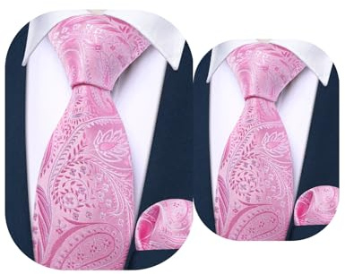 Barry.Wang 2 PACK Ties for Father and Son Fashion Children Tie Men Necktie Jacquard Handkerchief