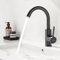Auralum Waschtischarmatur Schwarz Matt, Armatur Waschbecken 360 Grad drehbar,Wasserhahn Bad mit 60CM Erweiterung Schlauchs, Messing Einhebelmischer für Badezimmer/Kleine Küchenspüle