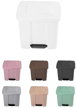 Jardin202 - Cubo de Basura para el Reciclaje – Basurero con Pedal 35L con 2 Compartimentos | 35L (Blanco)