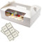 PHULWEL 10 Pack Cupcake Boxen, weiße Cupcake Träger Muffin Boxen Karton, Bäckerei Boxen mit Einsätzen, Griff und PVC-Fenster Passt 12 Hohlraum Cupcake Gebäck, 2 Blätter Klebeetiketten