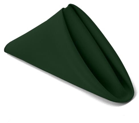 Elegant Event Essentials – 10 Pcs Square Polyester Tablecloth Napkins with Hemmed Edges for Wedding, Reception Events, Dinning, Banquets & Christmas Parties - 19'' x 19'' (48cm x 48cm) – Green