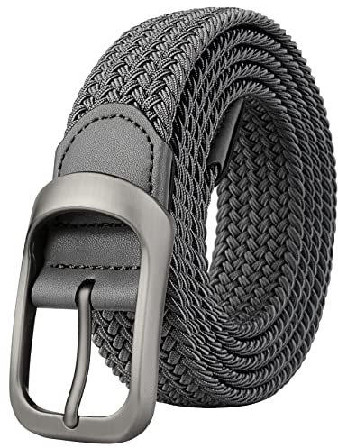 Drizzte Gürtel Übergröße Herrengürtel Männer Arbeits Stretchgürtel Stoffgürtel Grau 130cm