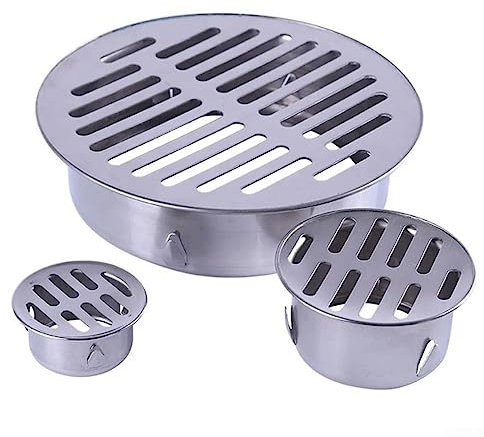 Drenaje redondo de acero inoxidable, rejilla de metal de acero inoxidable, filtro antiobstrucción, herramientas para el hogar para balcón al aire libre (diámetro de 50 mm)