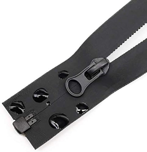Erlif Reißverschluss in Schwarz Kunststoff oder Metall teilbar oder 2 Wege teilbar 5mm oder 8mm (Wasserdicht(7mm) - teilbar, 74cm)