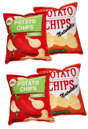 Angoily 4stücke Haustier Kauspielzeuge Im Kartoffelchips-Design Weiche Und Langlebige Molar-spielzeuge Für Welpen Maschinenwaschbar Farbenfroh Für Spielerische Beschäftigung Und