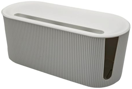 Scatola copricavo, cavo multipresa, scatola portaoggetti per cavi. Conservazione dei cavi e multispina. (Bianco)
