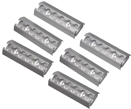 FTsolid 6 x 15 cm aluminium airline rail, lashing rails with holes, load securing aluminium (silver, square)