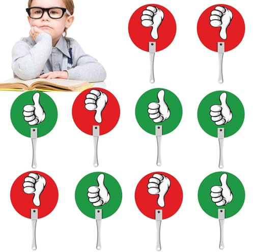 Ja eller inga racketar, äkta falska lekracketar – lärarpalett – 10 delar klassrum omröstning palett lärare klassrum evenemang tillbehör grön röd röstning spade ja eller nej