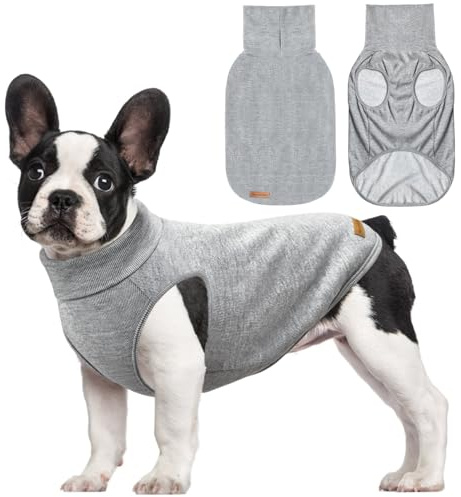 Mosucoirl Dog Sweaters Pet Pullover,Turtleneck Doggy Sweatshirt for Extra Large Dogs Thick Warm Dog Clothes Fleece Soft Winter Hoodies Outfit for Small Medium Large Dogs XS-4XL (Grey, L)