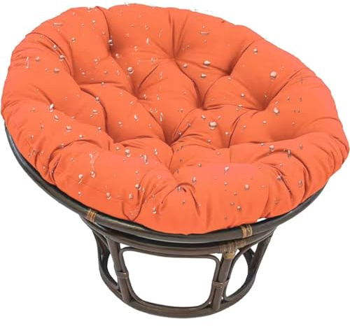 Genérico Cojín para Silla Papasan Redondo, Impermeable Cojines Tapizado de Suelo para Silla, CojíN para Silla de JardíN con Forma de Huevo para Interiores Exteriores Asientos,Naranja,60×60
