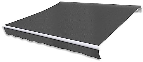 Braccio articolato a mano, 300 cm, antracite, protezione solare regolabile, per terrazza e giardino, con struttura in alluminio, tessuto in poliestere impermeabile