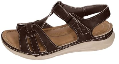 Women's Comfortable Wedge Sandals – Retro Women's Vintage Sandal Open Toe Nude Soft Feet Slip-On Sandallet Barefoot Openwork Breathable Outdoor Sandalette