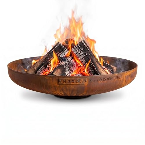 Brasero Redondo de Acero corten, 60 x 14 cm, 80 x 21 cm, 100 x 21 cm, 120 x 21 cm, 150 x 33 cm