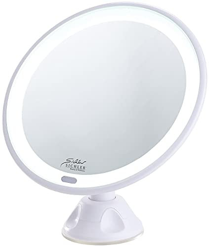 Miroir cosmétique à éclairage LED et grossissement 5x - À ventouse [Sichler Beauty]