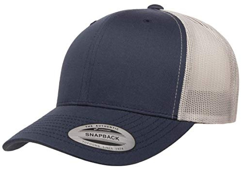 Yupoong Men's Single Cap, Navy/Silver, One Size