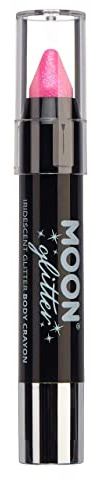 Iridescent Glitter Paint Stick / Body Crayon makeup for the Face & Body by Moon Glitter - 3.5g - Pink