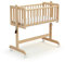 AT4 - Weige Babybett Beistellbett Holz mit Matratze Essentiel Lackierte Buche | 5 in 1 Wiege |Holz | Babybett mit Matratze | Höhenverstellbar | 80x40cm