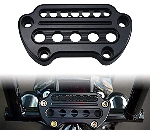 WOWTK Motorcycle Indicator Light Handlebar Top Riser Clamps Aluminum Fits for Harley Sportster XL 883 Dyna Fat Bob 1995-2020 Low Rider FXD,Black