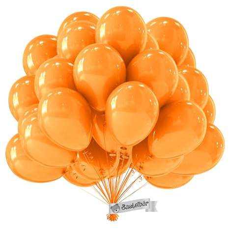 BIO Luftballons Orange [50 Stück]• MADE IN EU • Zertifiziert nachhaltige Bio Ballons • 100% Naturlatex •Regional hergestellt • Ø34 cm • Luftballons Geburtstag für Party, Halloween, uvm. Heliumgeeignet