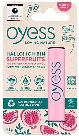 OYESS loving nature Oyess Lippenpflege Superfruits, pflegender Lippenpflegestift für trockene Lippen (1 x 4,8 g)