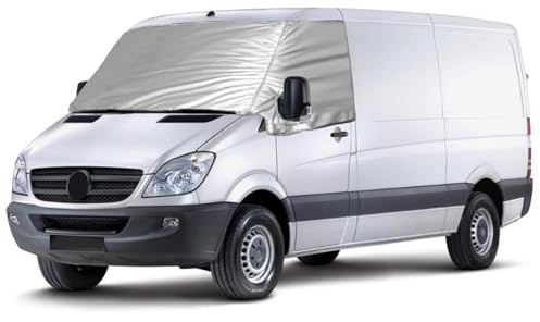Opaltool Cubierta de Parabrisas Térmico Externo para Mercedes Sprinter 2006-2018, Lujo Parabrisas Delantero Envoltura Cubierta de Plata Envoltura Fuera de la Pantalla Campervan