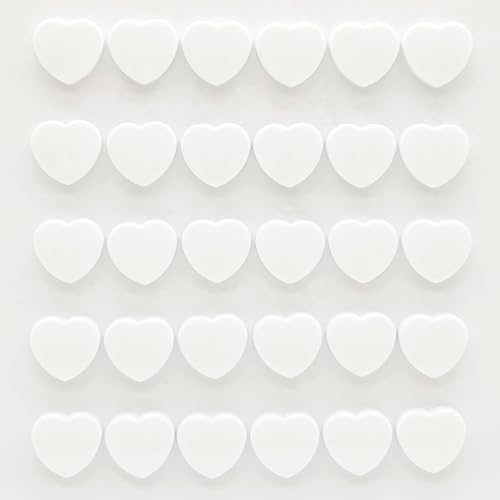 PYJLBX Starke Kühlschrankmagnete, 30 Stück, weiße Herz-Whiteboard-Magnete, robuste Mini-Magnete für Erwachsene, kleine niedliche Pinnwand-Magnete für Handwerk, Büro, Küche, Kühlschrank, Schule