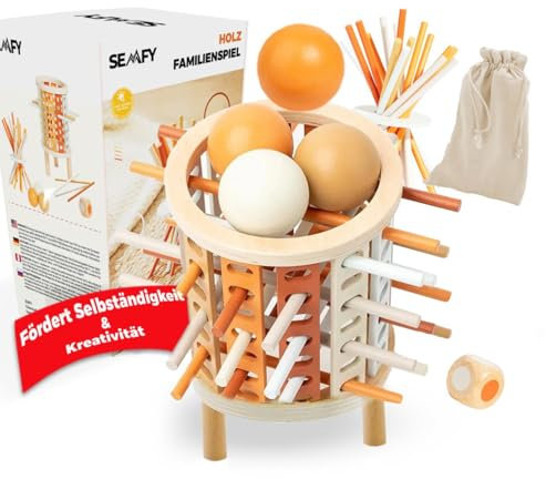 SEMFY Montessori Spielzeug ab 3 Jahren pädagogisches Holzspielzeug mit bunten Stäben hochwertiges Motorikspielzeug Lernspiele für Jungen und Mädchen Kinderspiele ab 4 Jahre Kinder Geschenk