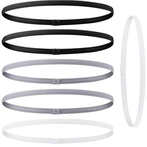 vaolmlop 6 Pezzi Sportiva Fascia Capelli,Cerchietto Sportivo Sottile,Sportive Fascette Antiscivolo Per Donne Sport Yoga,Calcio,Tennis,Allenamenti