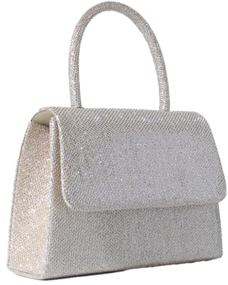 Qiantull clutch damer glitter handväska aftonväska brudväska elegant clutch väska crossbody envelope axelväskor med kedja paljetter handväska för bröllop fest dejt, champagne